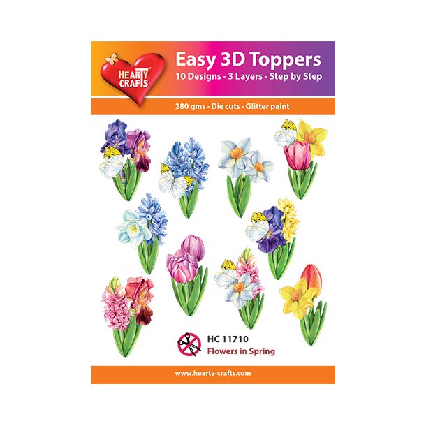 Hearty Crafts - Easy 3D Toppers - Udstansede motiver m Forrsblomster