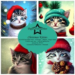 Paper Favourites - Blok 6" -  "Christmas Kitties" - Julekillinger