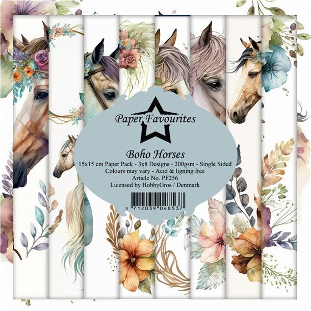 Paper Favourites - Blok 6" - "Boho Horses" - Heste og blomster