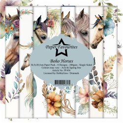 Paper Favourites - Blok 12" - "Boho Horses" - Heste og Blomster
