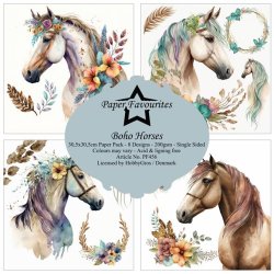 Paper Favourites - Blok 12" - "Boho Horses" - Heste og Blomster