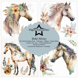 Paper Favourites - Blok 12" - "Boho Horses" - Heste og Blomster