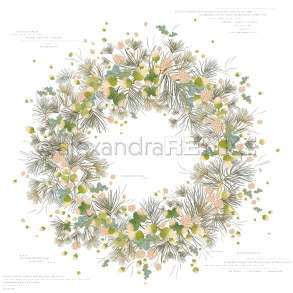 Alexandra Renke - Karton - Agern- og grankrans