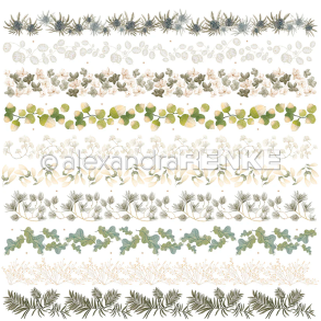 Alexandra Renke - Karton - Blomsterstriber af gran og agern