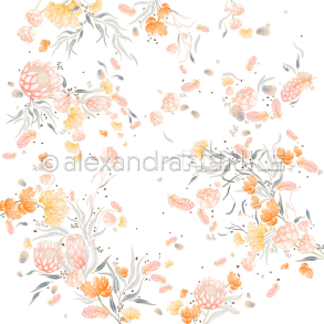 Alexandra Renke - Karton - Zarter Protea-Tulpen-Wirbel