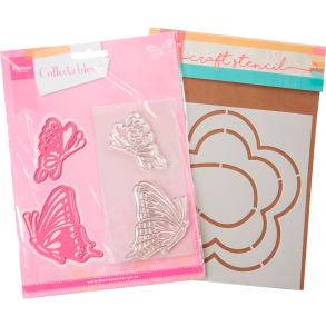 Marianne Design - Die + Stempel + Stencil - Assorti Buttercup / Sm�rblomst