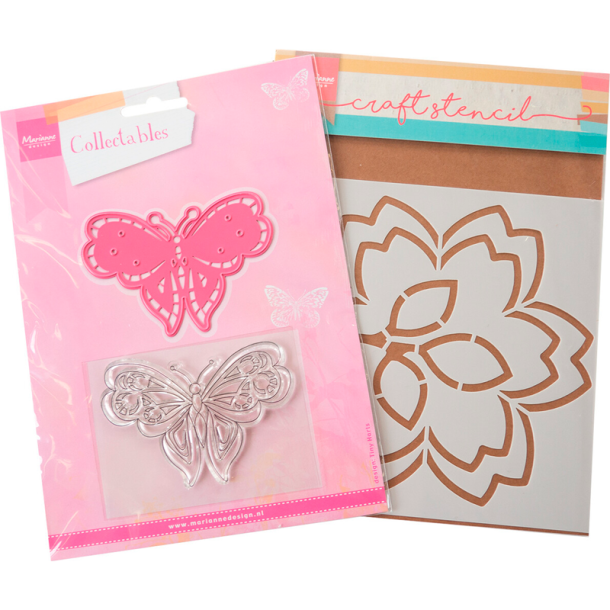 Marianne Design - Die + Stempel + Stencil - Assorti Blossom /Blomst