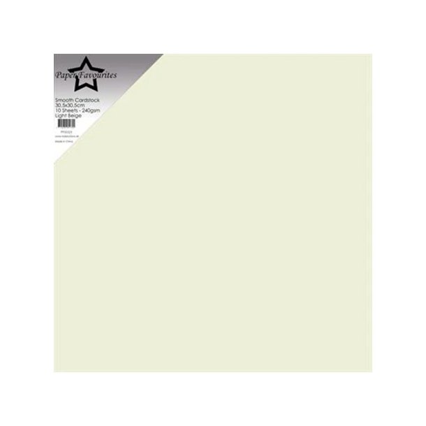 Paper Favourites - 30x30 Karton - Smooth - 10stk - Light Beige