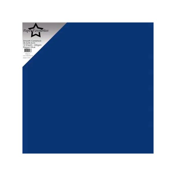 Paper Favourites - 30x30 Karton - Smooth - 10stk - Elegant Blue