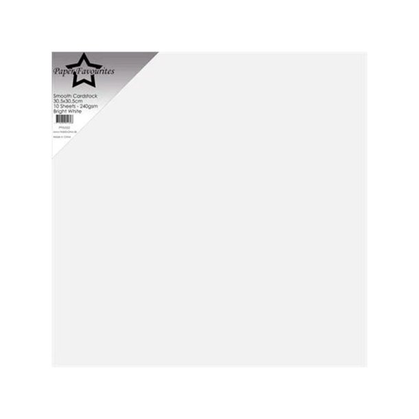 Paper Favourites - 30x30 Karton - Smooth - 10stk - Bright White