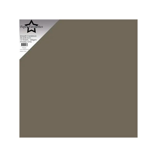 Paper Favourites - 30x30 Karton - Smooth - 10stk - Smokey Grey
