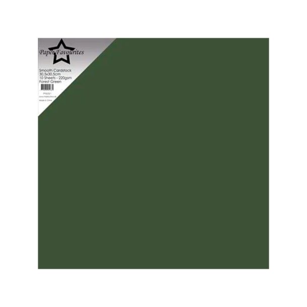 Paper Favourites - 30x30 Karton - Smooth - 10stk - Forest Green