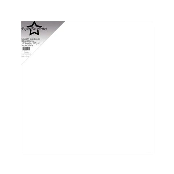 Paper Favourites - 30x30 Karton - Smooth - 10stk - Snow White