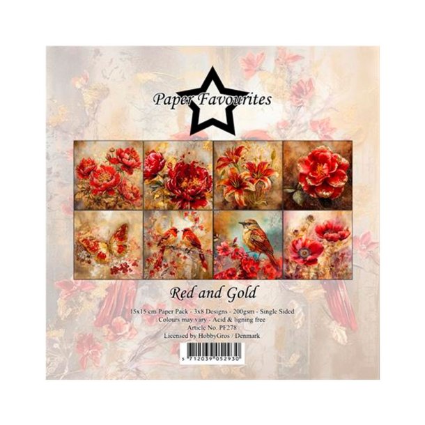 Paper Favourites - Blok 6" - Red and Gold