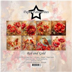Paper Favourites - Blok 12" - Red and Gold