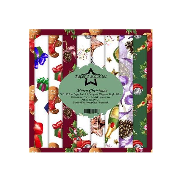Paper Favourites - Blok 12" - Merry Christmas - Gldelig Jul