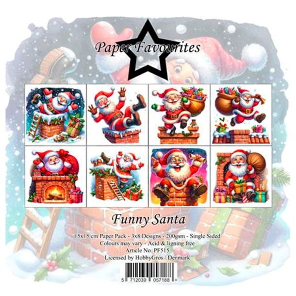 Paper Favourites - Blok 6'' - Funny Santa