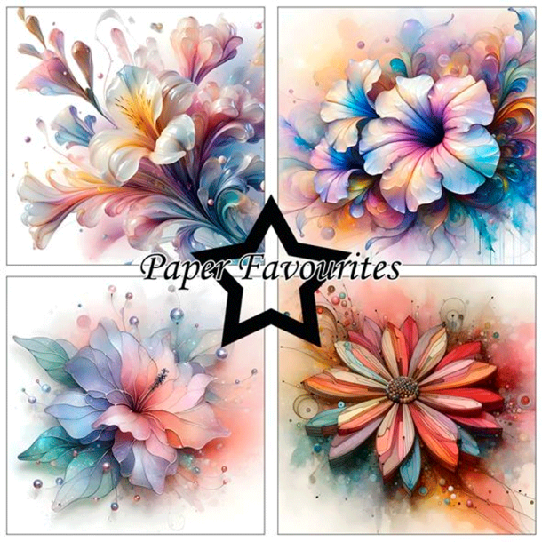 Paper Favourites - Blok 6'' - Abstract flowers / Abstrakte blomster