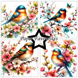Paper Favourites - Blok 6'' - Birds and Flowers / Fugle og blomster