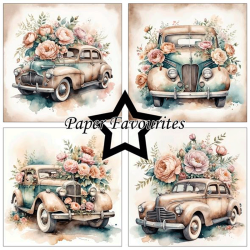 Paper Favourites - Blok 6'' - Vintage Car / Gammeldags Biler