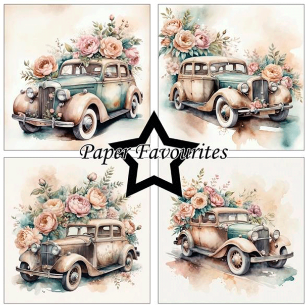 Paper Favourites - Blok 6'' - Vintage Car / Gammeldags Biler