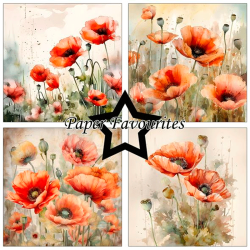 Paper Favourites - Blok 6'' - Poppy / Valmuer