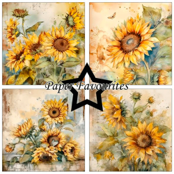 Paper Favourites - Blok 6'' - Vintage Sunflower / Gammeldags solsikker