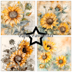 Paper Favourites - Blok 6'' - Vintage Sunflower / Gammeldags solsikker