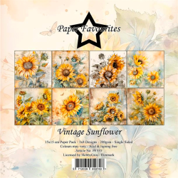 Paper Favourites - Blok 6'' - Vintage Sunflower / Gammeldags solsikker