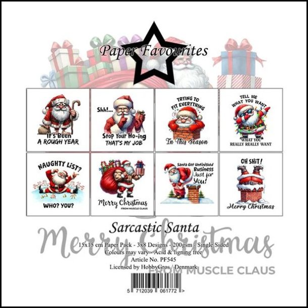 Paper Favourites - Blok 6'' - Sarcastic Santa / Sarkastisk julemand