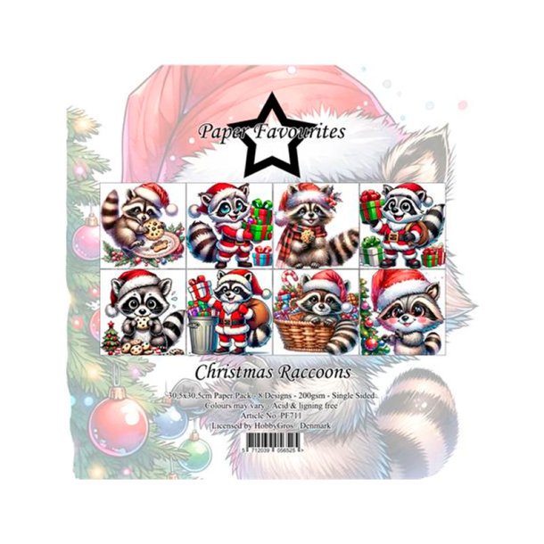 Paper Favourites - Blok 12" - Christmas Raccoons