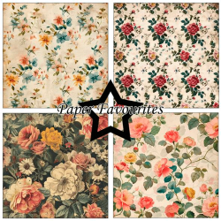 Paper Favourites - Blok 12'' - Vintage Flowers / Vintage Blomster