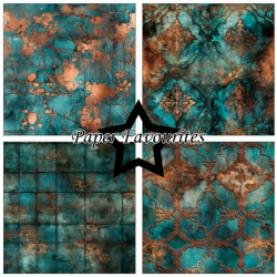 Paper Favourites - Blok 12'' - Copper and Blue / Kobber og bl