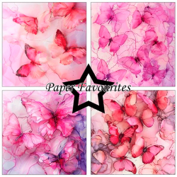Paper Favourites - Blok 12'' - Alcohol Ink - Butterflies / Sommerfugle