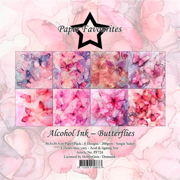 Paper Favourites - Blok 12'' - Alcohol Ink - Butterflies / Sommerfugle