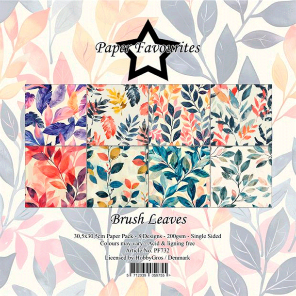 Paper Favourites - Blok 12'' - Brush Leaves / Buskblade