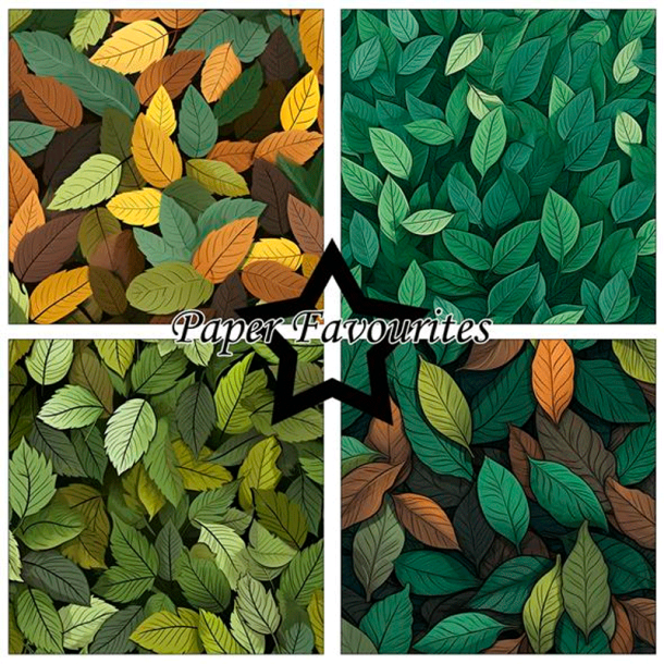 Paper Favourites - Blok 12'' - Forest Leaves / Blade i skoven