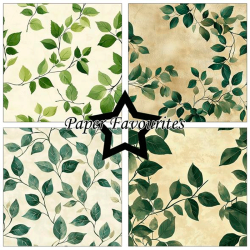 Paper Favourites - Blok 12'' - Green Leaves / Grnne blade