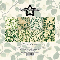 Paper Favourites - Blok 12'' - Green Leaves / Grnne blade