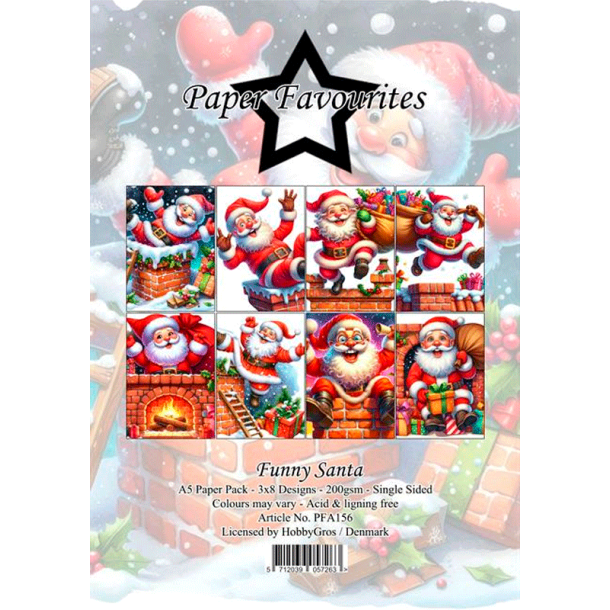 Paper Favourites - Blok A5 - Funny Santa
