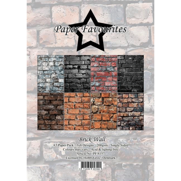 Paper Favourites - Blok A5 - Brick wall