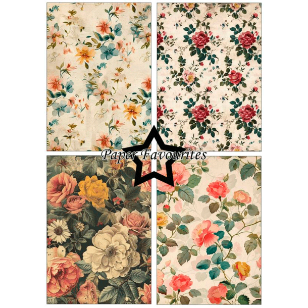 Paper Favourites - Blok A5 - Vintage Flowers / Vintage blomster