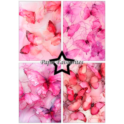 Paper Favourites - Blok A5 - Alcohol Ink - Butterflies / Sommerfugle