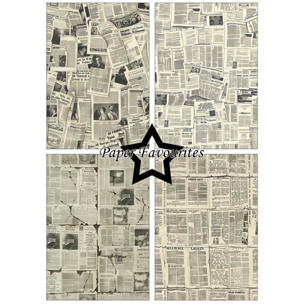 Paper Favourites - Blok A5 - Vintage Newspaper