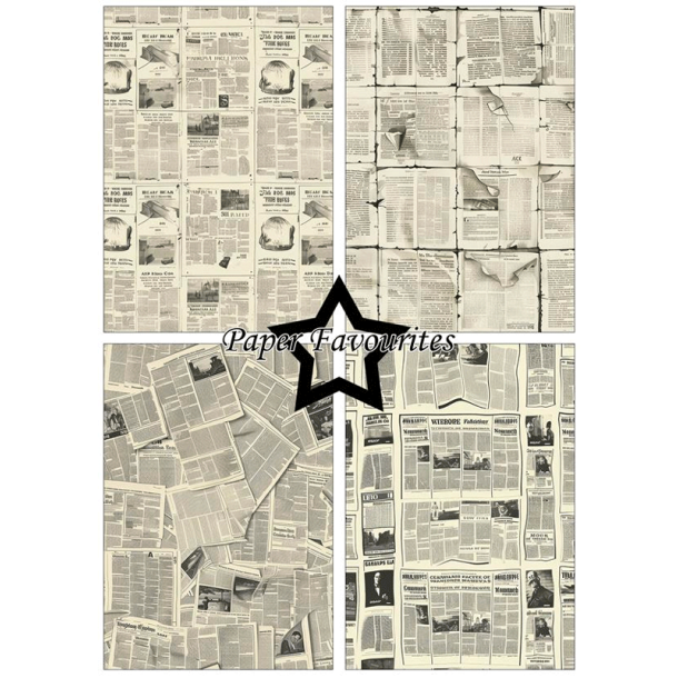 Paper Favourites - Blok A5 - Vintage Newspaper