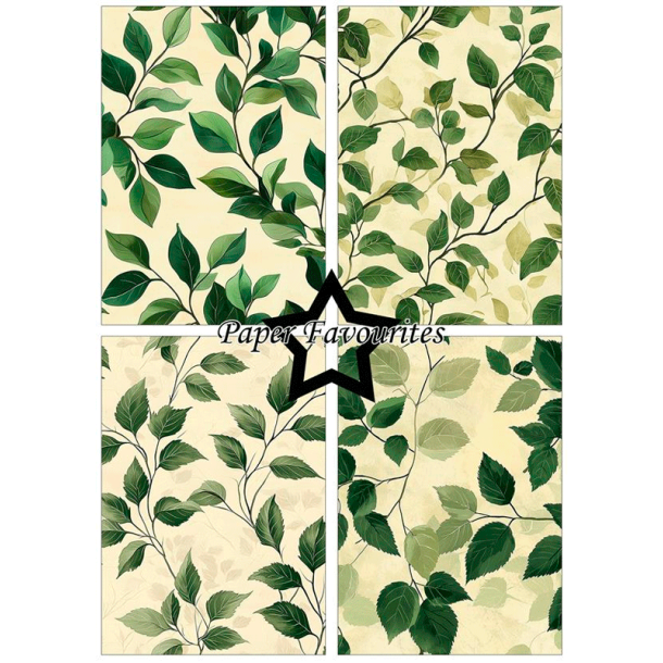 Paper Favourites - Blok A5 - Green Leaves / Grnne blade