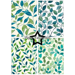 Paper Favourites - Blok A5 - Vintage Green Leaves / Gammeldags grnne blade