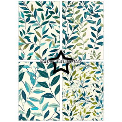 Paper Favourites - Blok A5 - Vintage Green Leaves / Gammeldags grnne blade