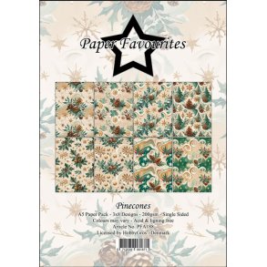Paper Favourites - Blok A5 - Pinecones / Fyrrekogler
