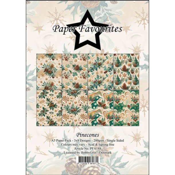 Paper Favourites - Blok A5 - Pinecones / Fyrrekogler